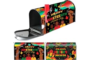 FIONUPI 2 Pcs 18 x 21 Inch Juneteenth Magnetic Mailbox Covers Standard Size African American Waterproof Mailbox Post Letter Box Wrap for Garden Welcome Home Yard Outdoor Black History Month Decor