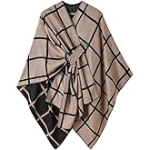 Ferand Shawl Wraps for Women, Open Front Poncho Sweater, Warm & Soft Gifts for Fall Winter