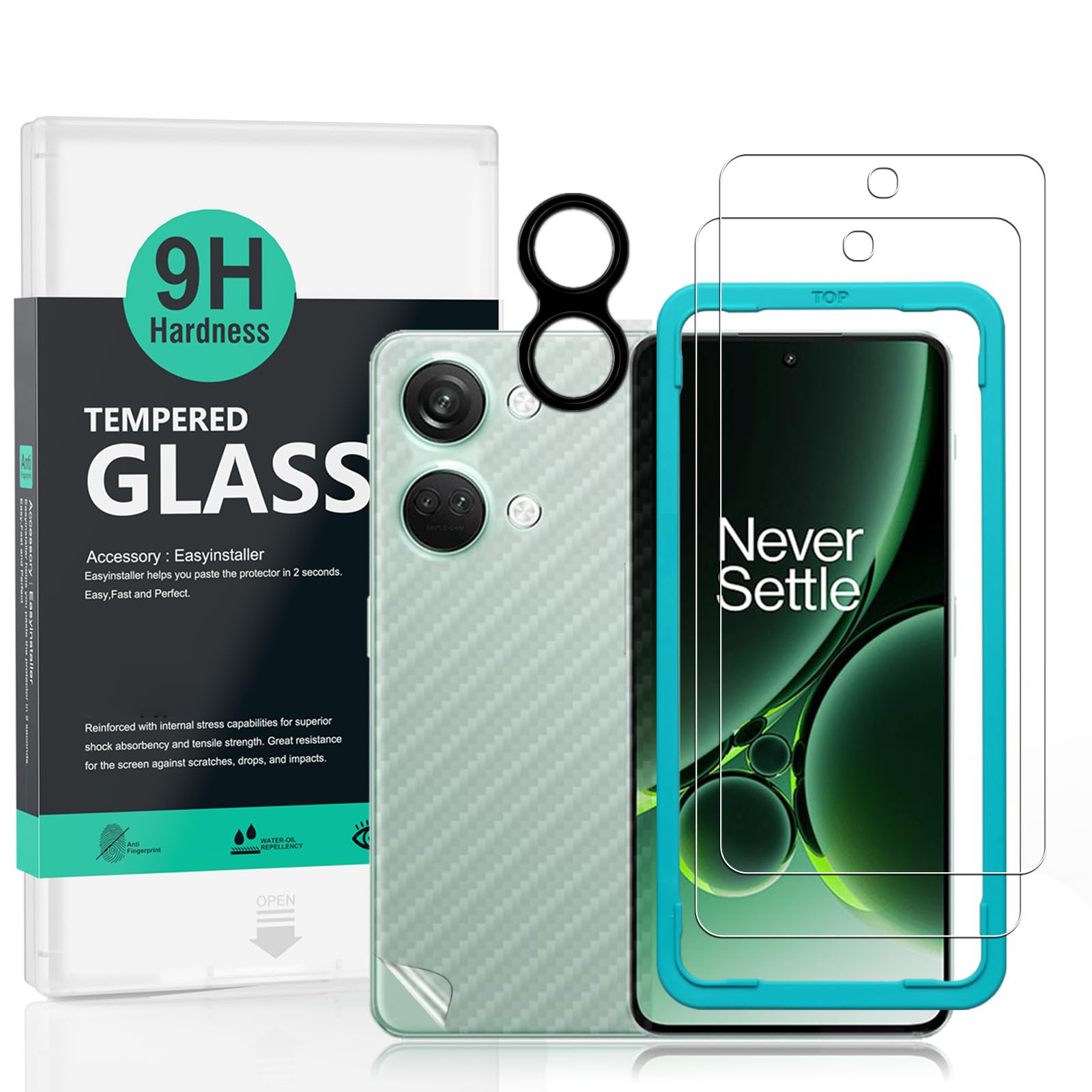 Ibywind Screen Protector For OnePlus Nord 3 5G 6.74"[2 Pack],9H Hardness Tempered Glass,With 1Pc Camera Lens Protector,Easy to Install