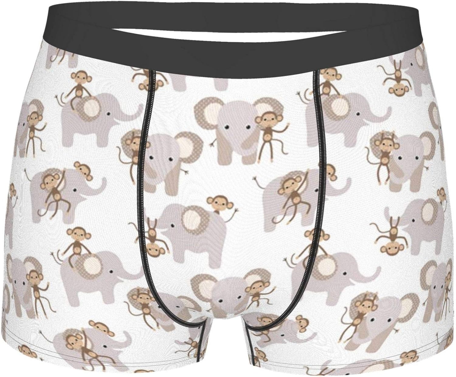 Men's Boxer Brief monkey and elephant Soft Comfy and