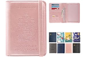 DMLuna Passport Holder Premium PU Leather Travel Passport Wallet RFID Blocking Passport Cover Case Travel Documents Organizer