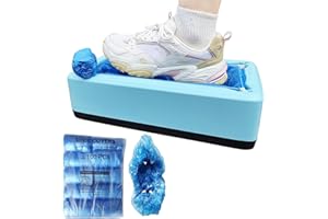 SCGFPOE Automatic Shoe Cover Dispenser | Machine with 100pcs Disposable Plastic Shoe Covers | Suitable for Hose | Office | Supermarkets | Labs (blue shoe cover dispenser+100pcs shoe covers)