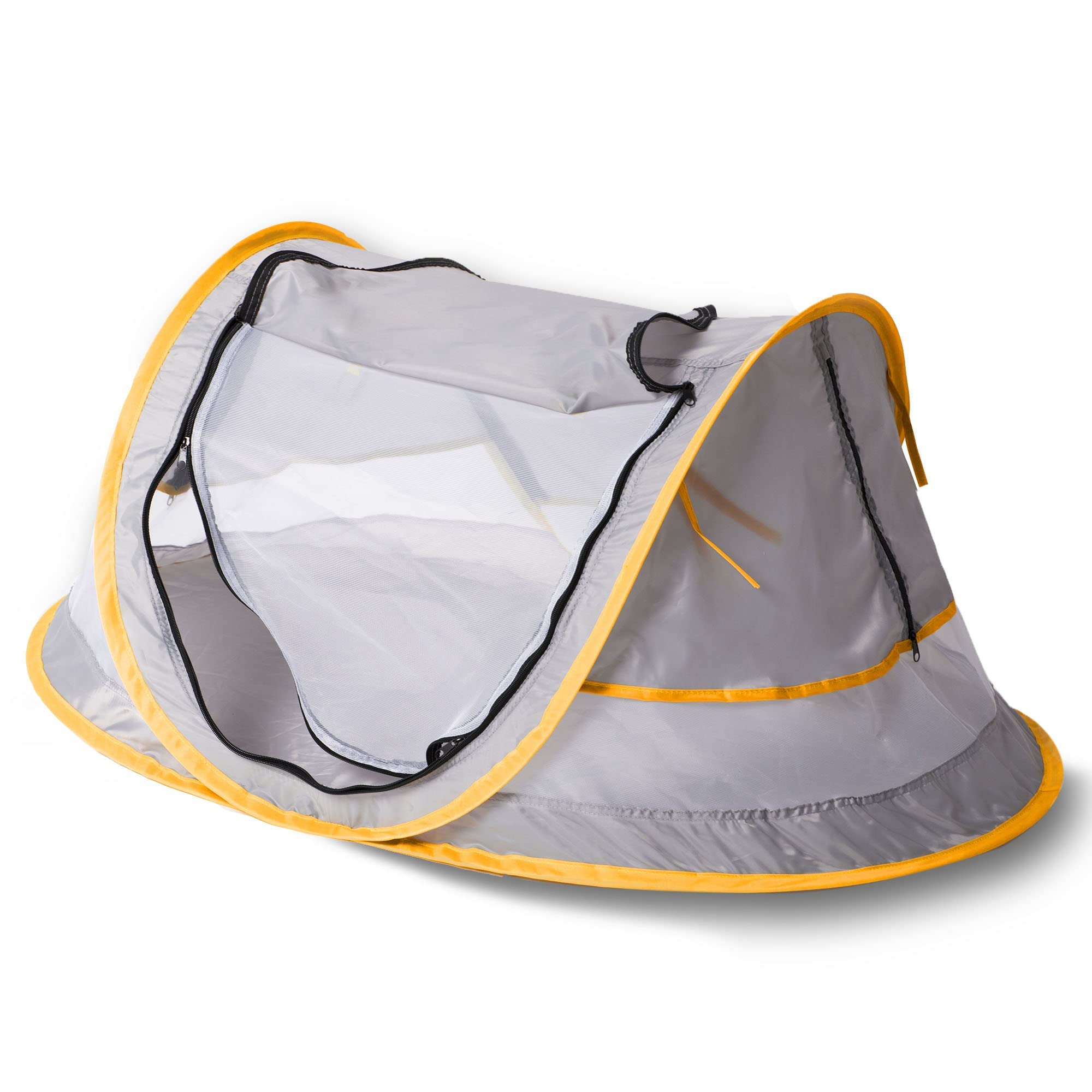 Photo 1 of Baby Beach Pop Up Tent - UPF 50+ Sun Shade with Mosquito Net, Sun Shelter for Girls Boys, Beach Umbrella for Infant (Orange)
