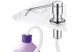 GAGALIFE Gagal Soap Dispenser (Chrome) and Extension Tube Kit for Kitchen Sink, Complete Brass Pump with 40" Silicone Tube Connect to The Bottle Directly, Say Goodbye to Frequent Refills