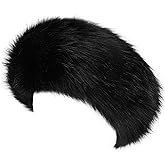 Aiphamy Winter Fluffy Faux Fur Headband Hat Ear Warmer Head Wrap Head Warmer for Women (Black)