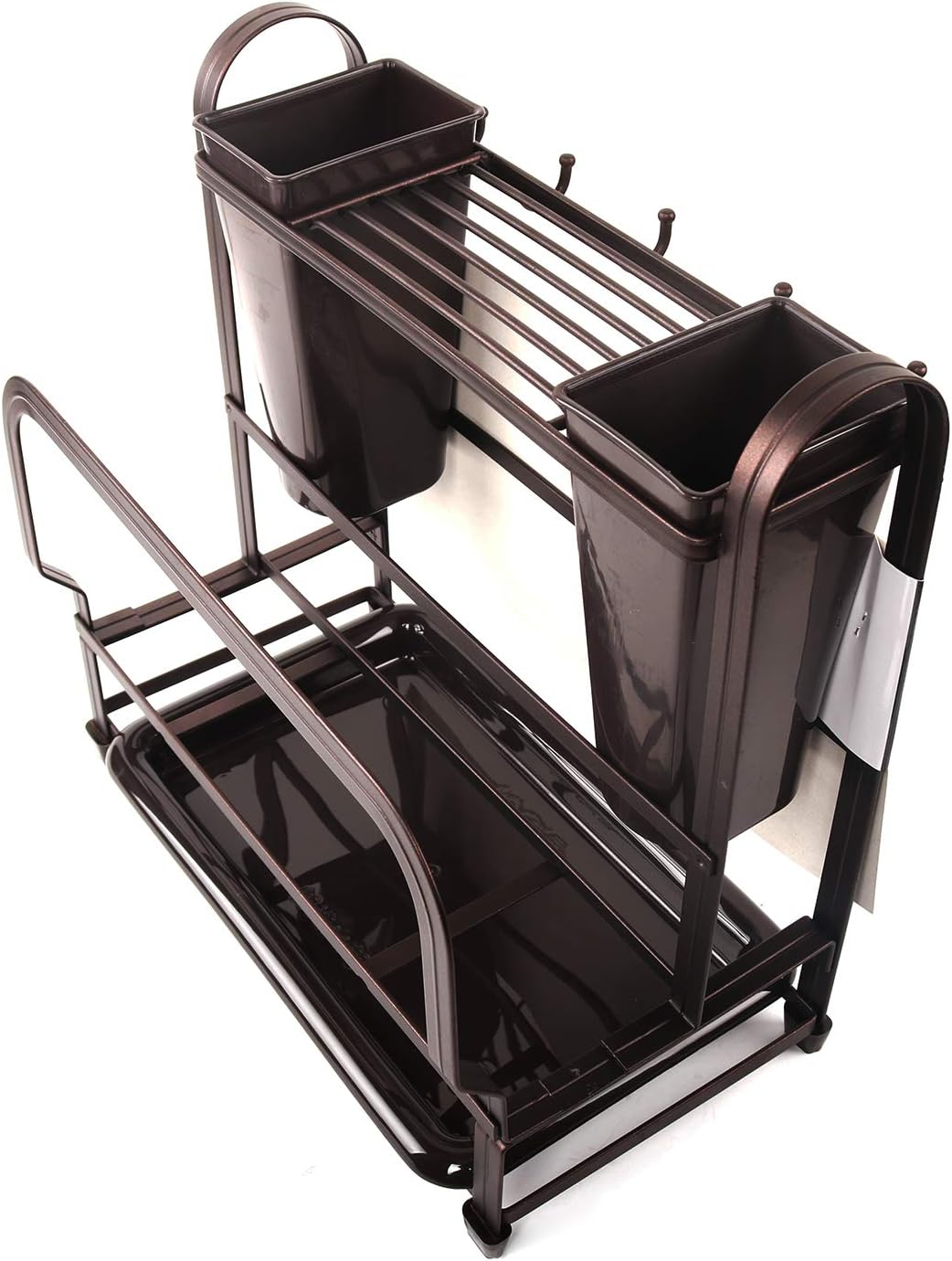 Berry Ave Kitchen Dish Drainer and Dryer Rack (Black) Vertical Utensil and Cutlery Washing or Drying | Rustproof, Heavy-Duty Stainless Steel | In or Beside Sink Use