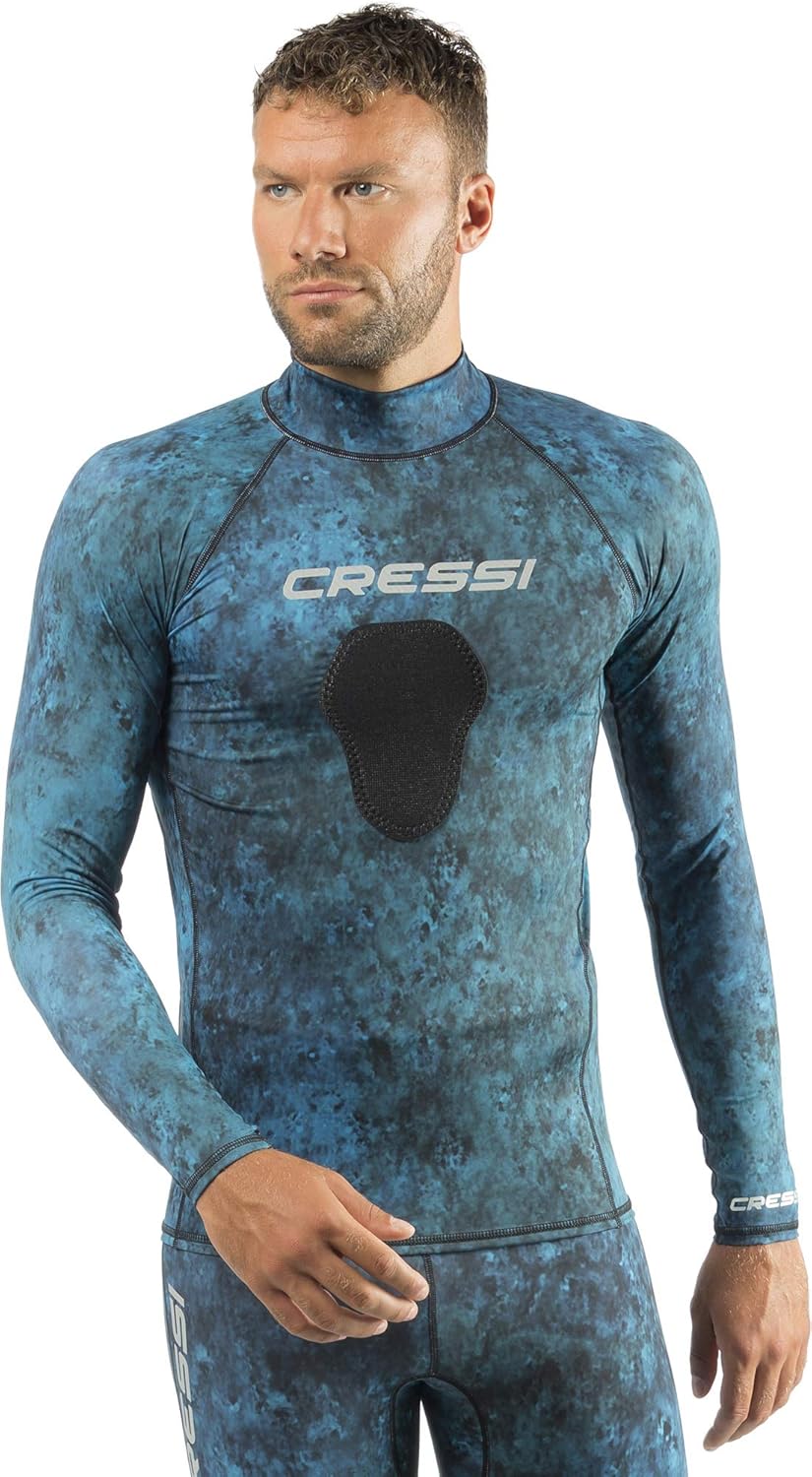 Cressi Camouflage Rash Guard for Scuba Diving Videomakers and Spearfishing - Hooded and Crew-Neck- get The Hunter Equipment : Clothing