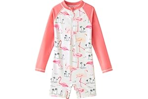 UMELOK Girls Long Sleeve Rash Guard One Piece Swimsuits with UV Protection Sunsuit