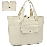 TANTOMI Tote Bag for Women Foldable,Waterproof Work Bag with Zipper,Large Shoulder Handbag for Travel-20.9''l X 6''w X 14''h