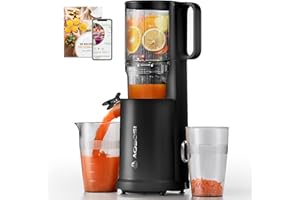 Aobosi Cold Press Juicer, 5.2" Feed Chute Self-Feeding for Hands-Free Operation, Juice Machine Fit Whole Fruits & Vegetables,