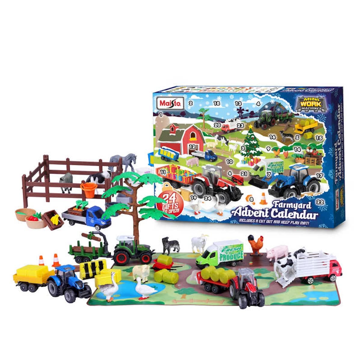 Maisto MINI WORKING MACHINES - FARM ADVENT CALENDAR - With 6 Working Die-Cast Farm Vehicles
