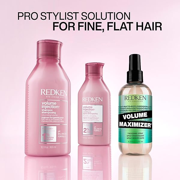 REDKEN VOLUME INJECTION CONDITIONER | LIGHTWEIGHT VOLUME CONDITIONER FOR FINE HAIR | DETANGLES AND ADDS VOLUME & BODY TO FLAT HAIR | SOFT, SHINY FINISH | PARABEN FREE