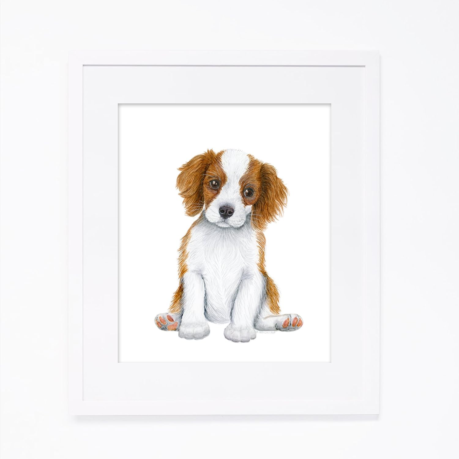dog lover watercolor dog Cavalier King Charles Spaniel dog art