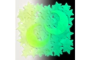 HIMI STORE Glow in The Dark Stars; 100 Glowing Stars and 2 Moons for Kids Bedroom, Glow Stars, Stars for Ceiling, Stocking Stuffers for Kids, Baby Nursery, Room Decor, Wall Stickers