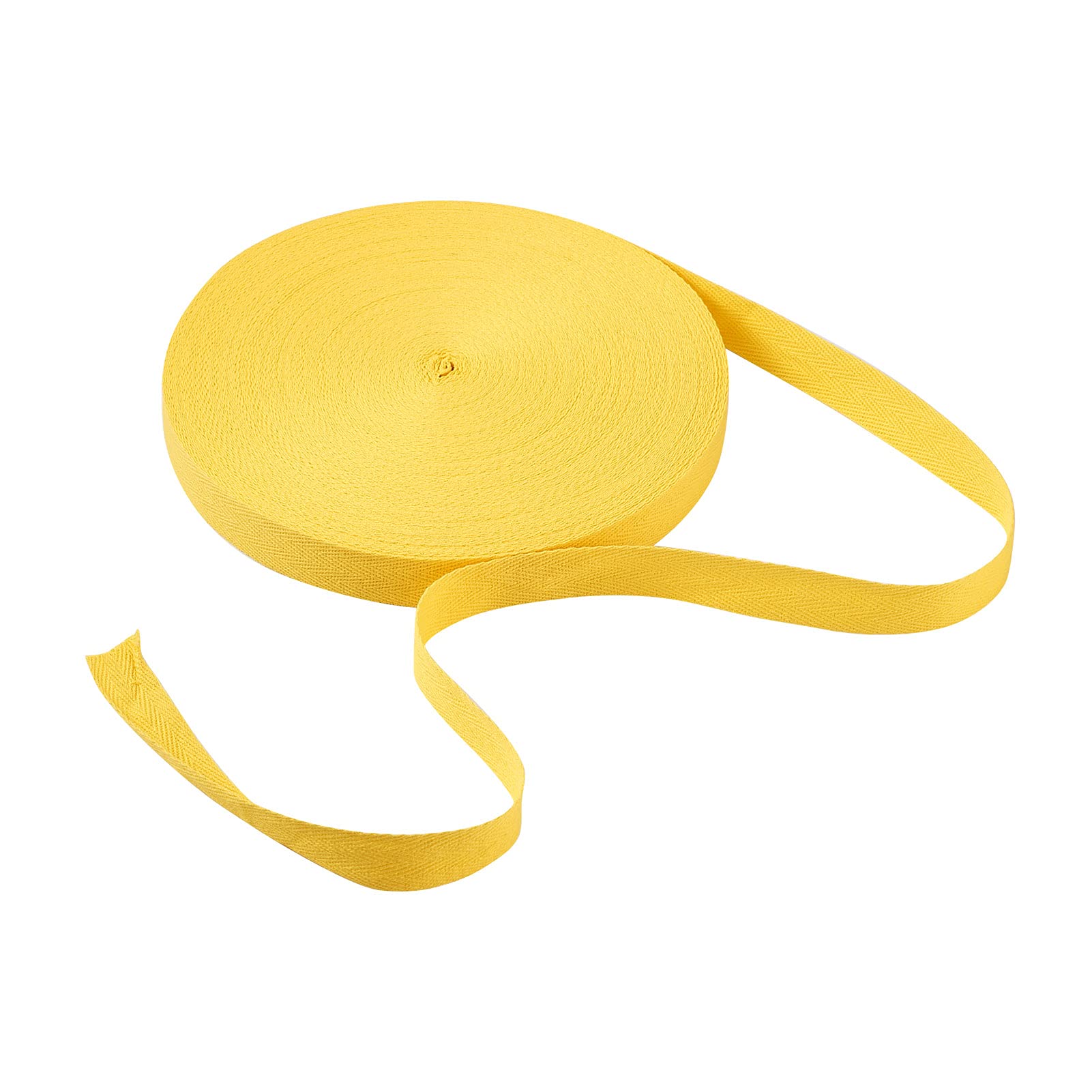 PandaHall 45 Meters 20mm 3/4" Cotton Bunting Tape Yellow Twill Tape Herringbone Ribbons for Sewing Dressmaking Alterations Craft