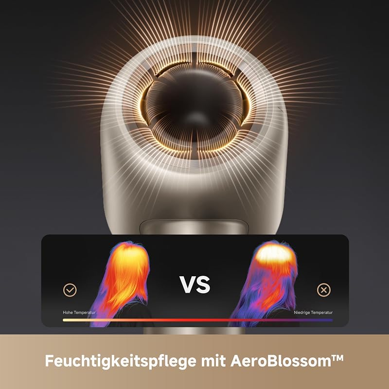 Shine 10 Haartrockner, schnelle Trock. m. Moisture Caring Tech, bürstenl. Motor m. 110.000 U/min, leise, Plasma-Ionen-Pflege, Konzentrator, NTC 1.000 t/s Wärmeregul., für zu Hause, Salon, Reisen