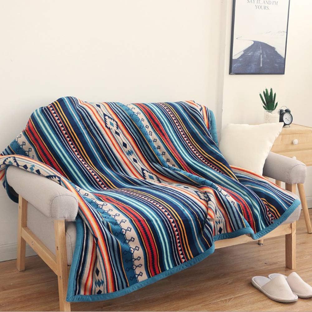 Ukeler Flannel Sherpa Throw 50'' x 60''- Bohemian Soft Plush Flannel Blanket Throws for Bed/Couch/Sofa/Office/Camping: Home & Kitchen