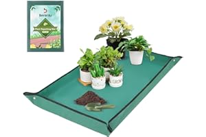 BERENLU Repotting Mat for Indoor Plants, 45"x 29" Waterproof Oxford Fabric Plant Mat for Mess Control and Transplanting, Foldable Portable Gardening Mat and Potting Tray, for Plant Lovers