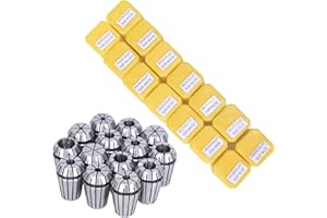 SILIVN 14pcs ER20 Spring Collet Set for CNC Engraving Machine and Milling Lathe Tool Workholding Engraving Collets (1/16",3/32",1/8",5/32",3/16",7/32",1/4",9/32",5/16",11/32",3/8",13/32",7/16",1/2")