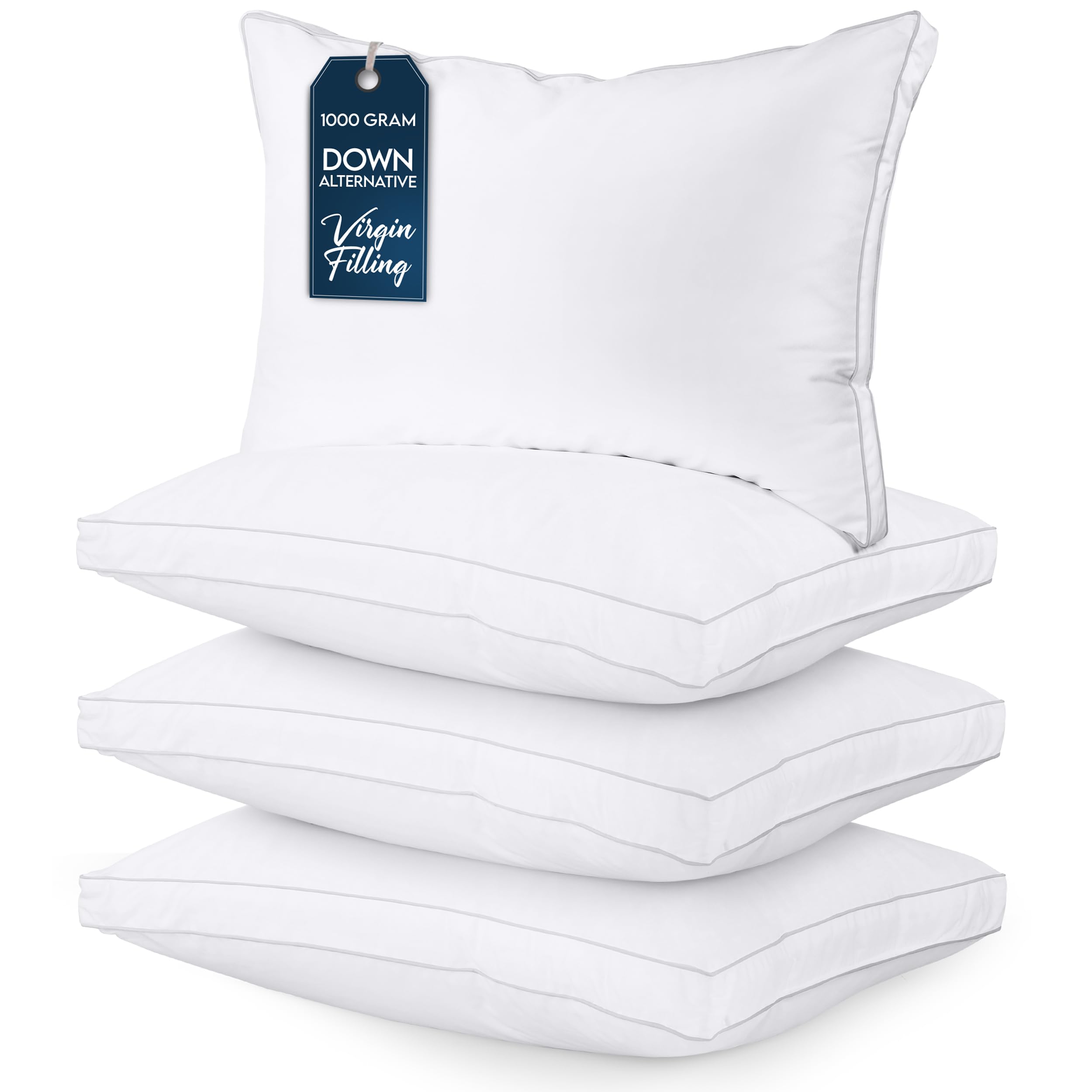 Utopia Bedding Bed Pillows for Sleeping Queen Size (White), Set of 4, Cooling Hotel Quality, Gusseted Pillow for Back, Stomach or Side Sleepers Image Utopia Bedding Bed Pillows for Sleeping Queen Size (White), Set of 4, Cooling Hotel Quality, Gusseted Pillow for Back, Stomach or Side Sleepers Image