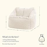 icon Natalia Teddy Fleece Kids Bean Bag Chair Cream Filling Included view 3