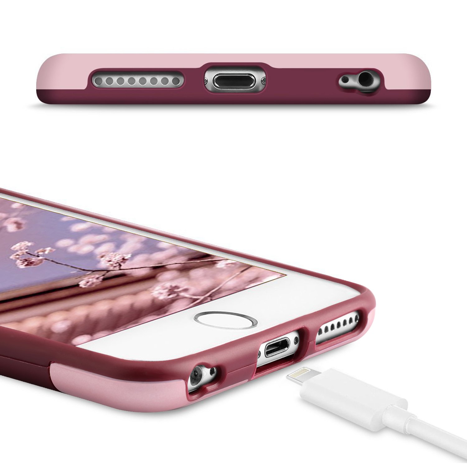 iPhone 6S Case, LoHi Rubber & Silicone Rugged Heavy Duty Protection Hybrid Cover Shock-Absorption Anti-Scratch Stylish Bumper Case for iPhone 6/6S Red