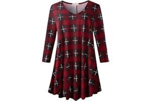 LARACE Tunics 3/4 Sleeve Plus Size Tops for Women V Neck Loose Fit Flowy Clothing for Leggings