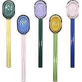 TMXAOK 5 Pieces Coffee Spoons, Glass Coffee Stirring Spoon, Espresso Stirring Spoon, Coffee Teaspoons, 6inch Coffee Stirrers for Tea Cocktail Milkshake Cold Drink Home Bar Party