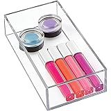 iDesign Clarity Plastic Drawer Organizer for Vanity, Countertop, Bathroom, Kitchen and Cabinet Storage, 8" x 4" x 2", Clear