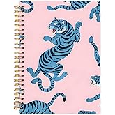 Yhtrg Preppy Coquette Blue Tiger Spiral Notebooks, Blue Tigers Journaling Notebook, Aesthetic Journals for Writing, Trendy Girly Notebooks for Note Taking, Preppy Gifts for Women, 5.5x8.3 Inch