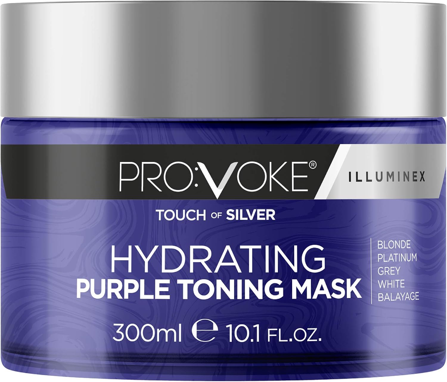 PRO:VOKE Touch of Silver Hydrating Purple Toning Hair Mask 300 ml | Purple Conditioner for Blonde, Platinum, White or Grey hair | Purple Shampoo Alternative to Banish Brassy Tones