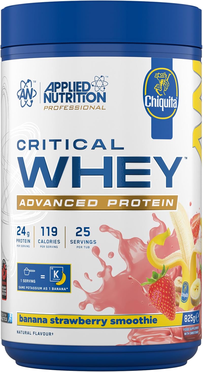 Applied Nutrition Critical Whey Protein Powder Banana Strawberry 24g Protein