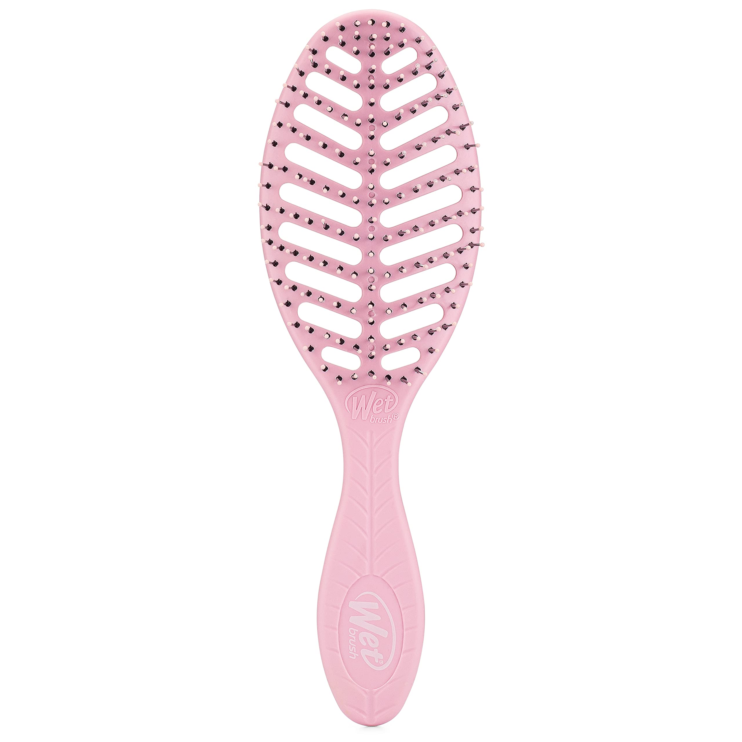WetBrush Go Green Speed Dry Detangler with HeatFlex Bristles for Safe Use with A Hairdyrer, Vented to Allow Moisture to be Removed From Hair Quickly for Fast Drying Time, Pink