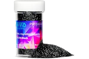 VViViD PRISMA65 Black Glitter Powder 15g Shaker Jar for Arts, Crafts, Decoration, Nails, Epoxy Tumblers, Scrapbooking, Flower