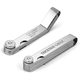 Hoiny 2pcs Feeler Gauges Set Stainless Steel, Spark Plug Gap Tool | 32 Straight &amp; 16 Angled Blades, Dual Marked SAE/Metric Wider Range, Filler Gauges Kit for Valves, Automotive, Piston, Guitar