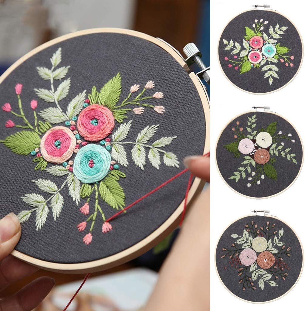 Embroidery Starter Kit with Pattern, Stamped Embroidery Cloth, Color Threads and Tools Cross Stitch Kit