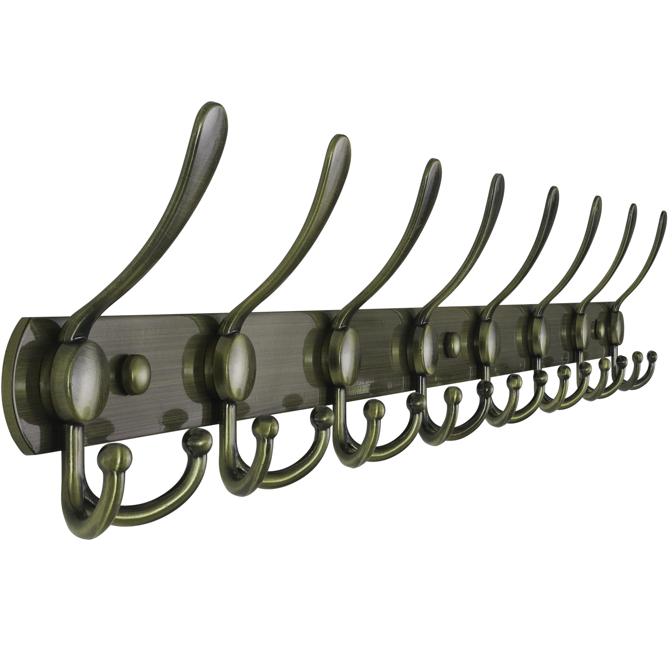 Dseap Coat Rack Wall Mount - 74cm Long 8-Tri-Hooks, Heavy Duty, Stainless Steel, Metal Coat Hanger Rail Wall Hooks for Coats Hats Clothing Clothes Purse Mudroom Entryway, Bronze