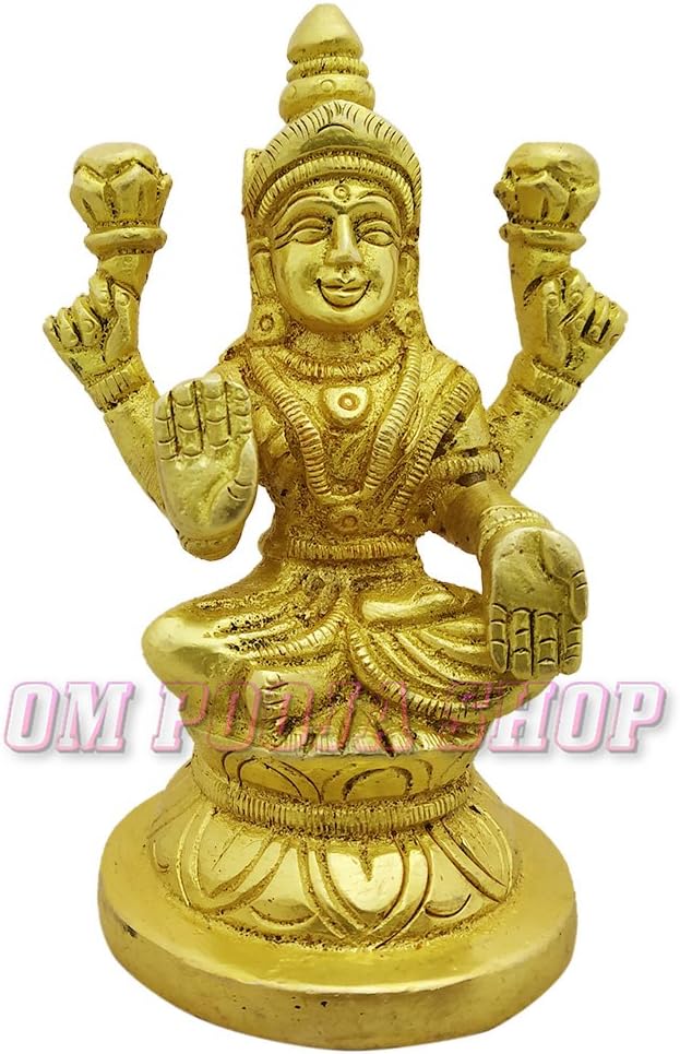 Lakshmi Idol in Brass | Hindu Goddess Laxmi Sculpture