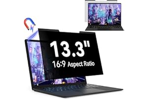 PROTESCREEN Magnetic 13.3 Inch Laptop Privacy Screen for 16:9 Computer Monitor, Removable Anti Glare Blue Light Filter Protector, 13 In Privacy Shield Compatible with Lenovo Hp Dell Acer Asus Thinkpad Envy Xps