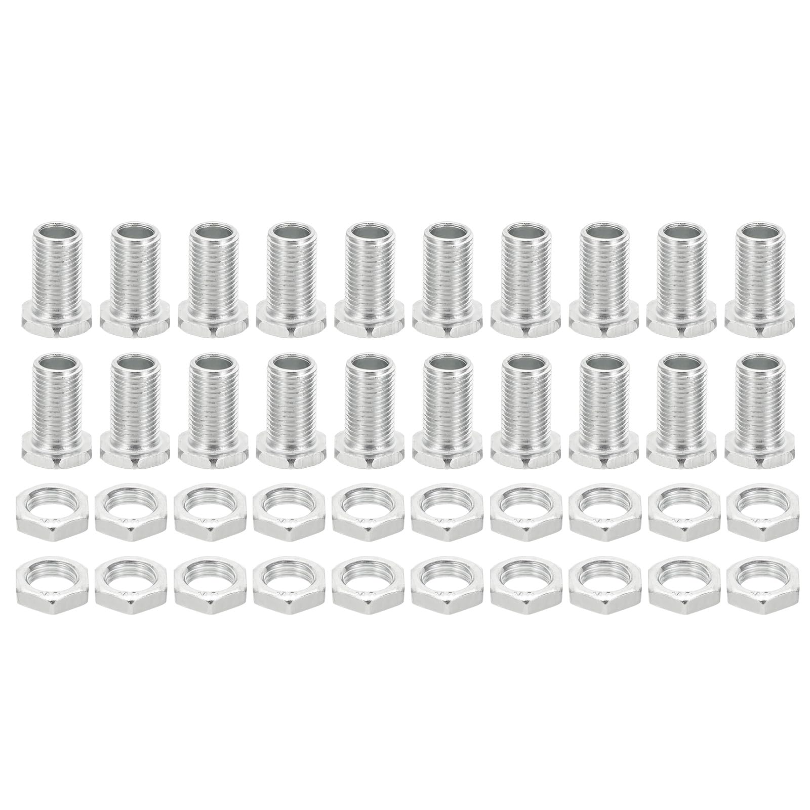 PATIKIL M10x20mm Hex Bolts and Nuts Kit, 20 Set Fine Thread Hollow Screws Assortment Hexagon Head Screw Through Hole Bolt Chandelier Fasteners
