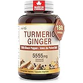 Herba Turmeric Supplements for Inflammation with Black Pepper and Ginger - 180 Capsules | 5,555mg Equiv. with 95% Turmeric Cu