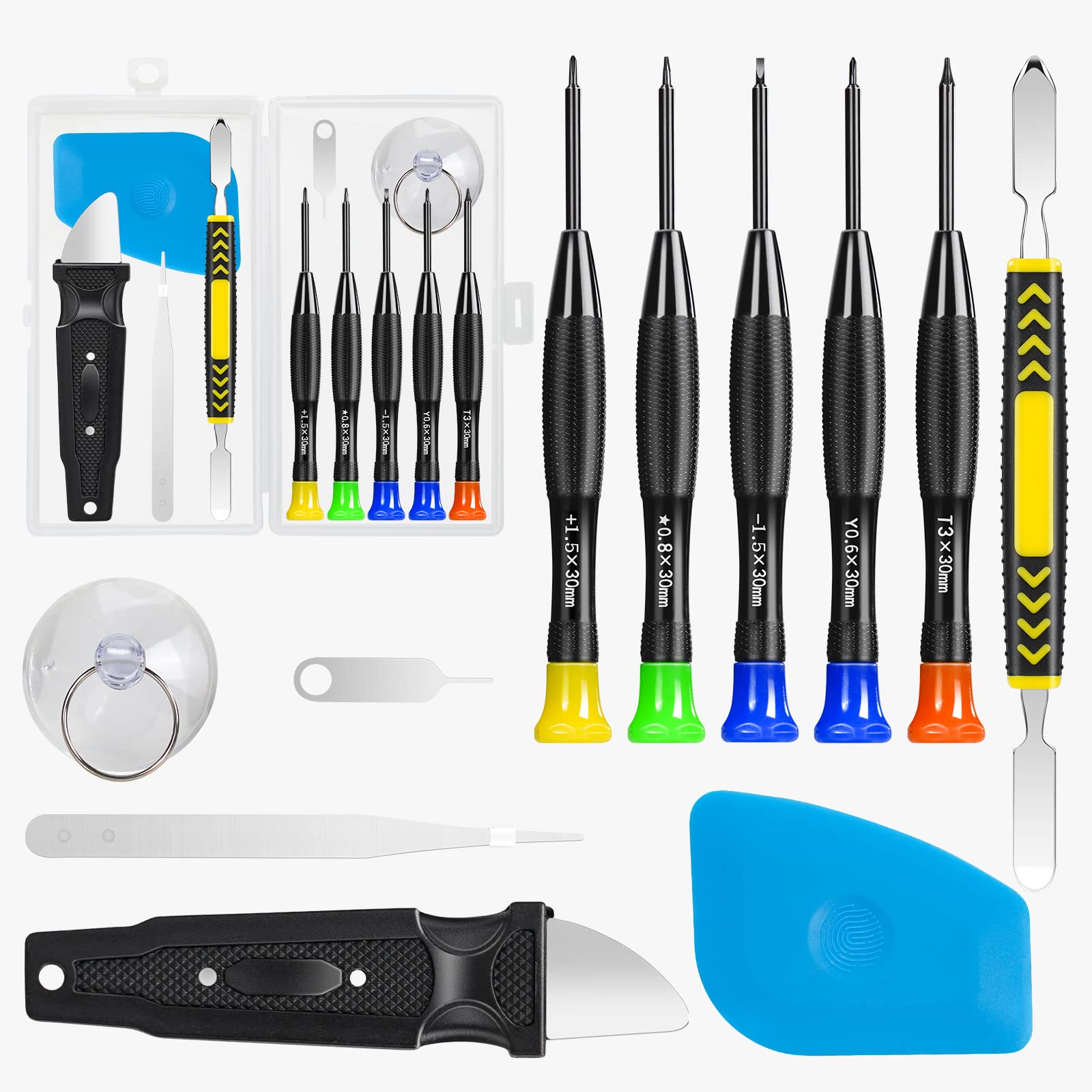 RealPlus 12 Pcs Repair Tool Kit, Small Magnetic Screwdriver Set and Opening Pry Tools, Precision Screwdriver Set for Phone, Laptop, Glasses, Watch, Tablet, Jewellers Disassembly Repair