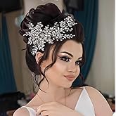 WEZTEZ Rhinestone Bridal Hair Comb Crystal Wedding Headbands Head Pieces,Pearl Brides Bridesmaid Hair Accessories for Women Girls (Sliver 936)