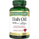 Nature's Bounty Fish Oil, Supports Heart Health, 1000mg, 145 Count | Rapid Release Softgels