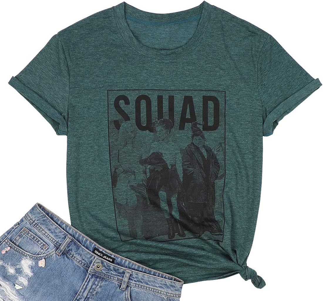 Womens Halloween Squad T-Shirt Funny Sanderson Sisters Graphic Tee Top Shirts: Clothing