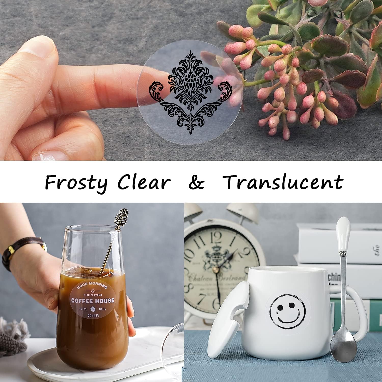 Printable Vinyl Sticker Paper for Inkjet Printer - 8.5 x 11 Inches 15 Sheets Translucent Premium Waterproof Sticker Paper - Dries Quickly and Holds Ink Beautifully : Office Products