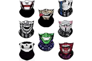 WYSUMMER 8PCS Scarves Bandanas Face Tube Black Headband, Motorcycle Multi Function Headwear Hat Scarf Neck Warmer Balaclava