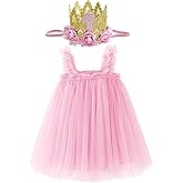 BGFKS Tutu Dress for Baby Girl 1st Birthday Photography Outfit Sets,Dress for Toddler Girls with Lace Rose Flower Crown.