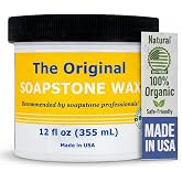 The Original Soapstone Wax | Food-Safe Natural Wax for Soapstone Countertops &ndash; Enhances &amp; Darkens Stone, Long-Lasting Protection (12oz)