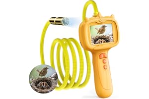 WEWAHIVER Kids Endoscope with Light, Borescope Snake Camera Toy for Kids,STEM Toys for Garden Camping Nature Exploration,Science Toy for Birthday Gifts for Boys & Girls,Aged 4 5 6 7 8 9 10 Years Old (Orange)